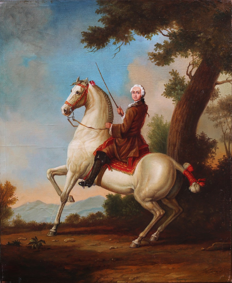 Johann Georg De Hamilton 1672-1737 Follower Of, Pair Of Horsemen Paintings Circa 1900.-photo-4