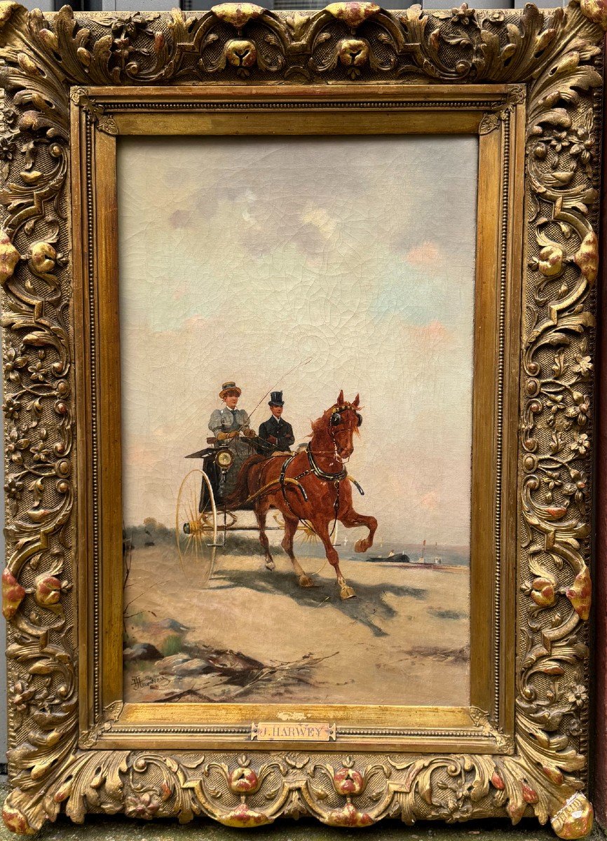 Alfredo Tominz 1854-1936 Dit J.harwey, Carriage Ride.