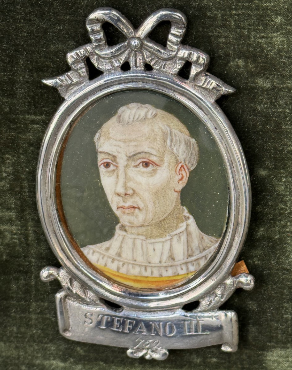 Ecole Italienne Du XVIIème, Rome, Série De 16 Portraits De Papes, Miniatures Sur Ivoire.-photo-4