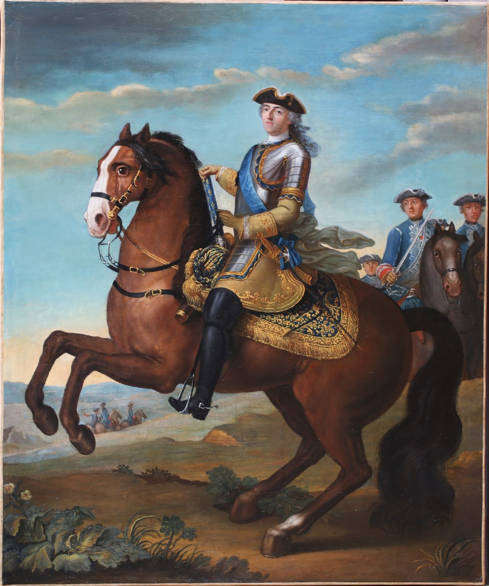 Charles Parrocel 1770-1774 Louis XV On Horseback, Oil On Canvas (re-lined).-photo-2