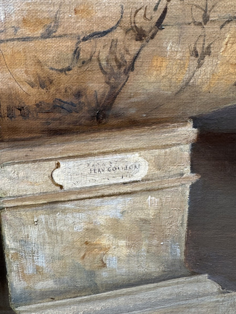 Ecole Française Fin XIXème, Intérieur De Salle Au Musée Du Louvre, Diane Chasseresse.-photo-1