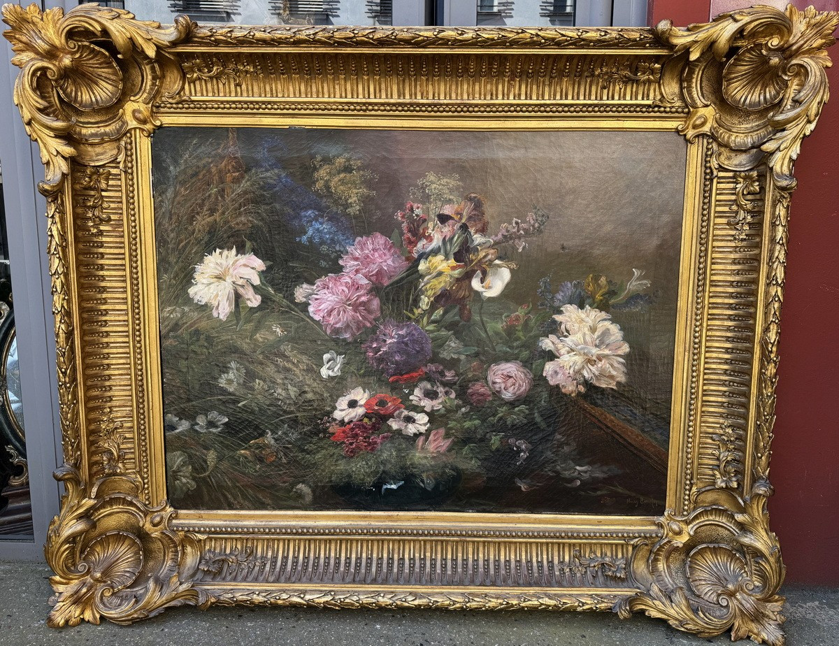 Henri Arthur Bonnefoy 1839-1917 Composition Aux Vases De Fleurs.