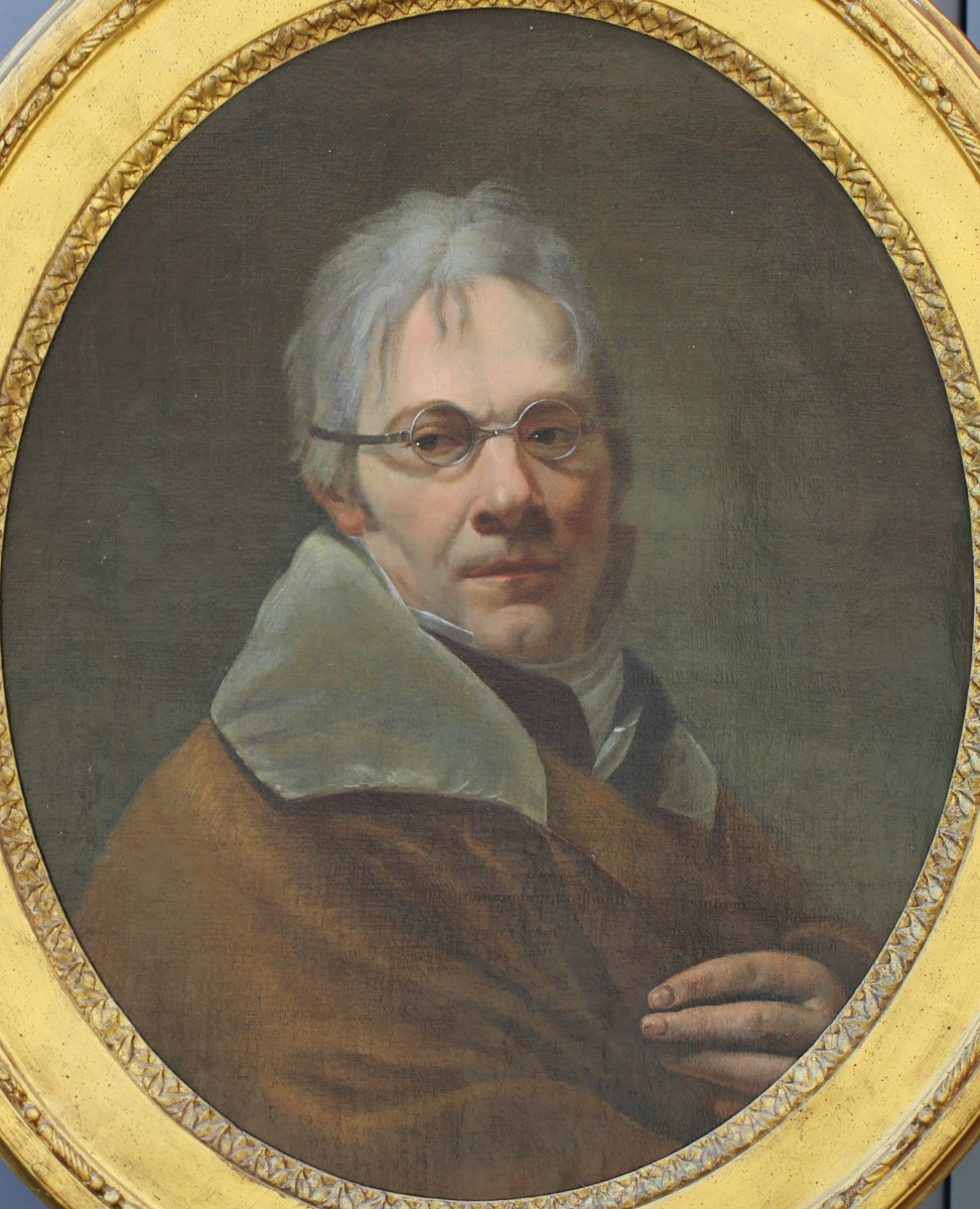 Joseph Ducreux 1735-1802 Bust-length Portrait Of A Young Man With Glasses.-photo-2