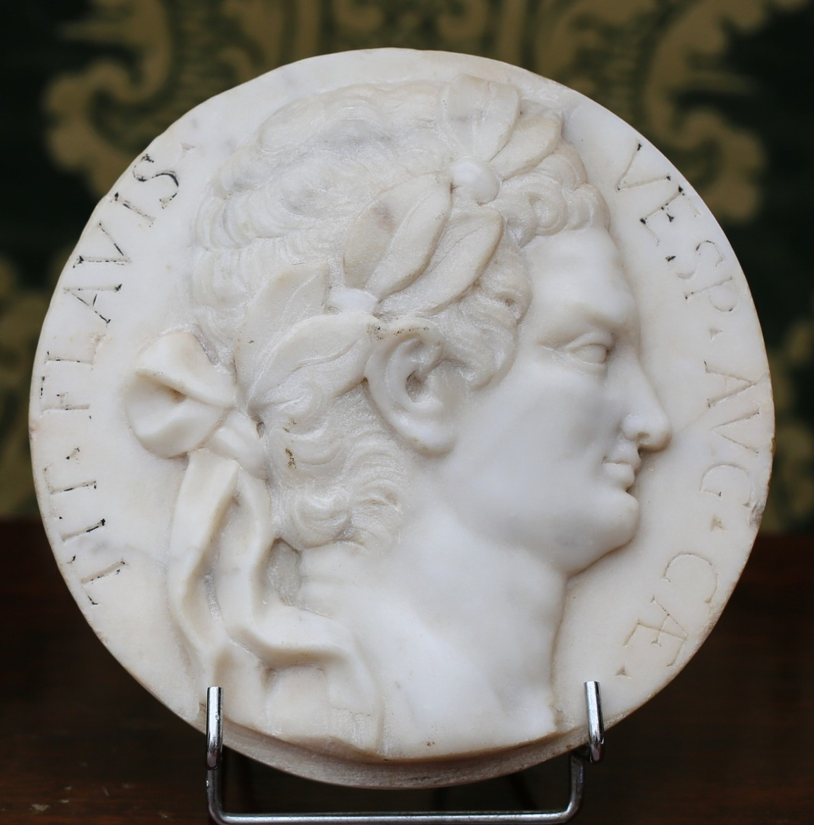 18th Century Italian School, Pair Of Profiles, Titus Flavius Dom And Tf Vespa White Marble-photo-4
