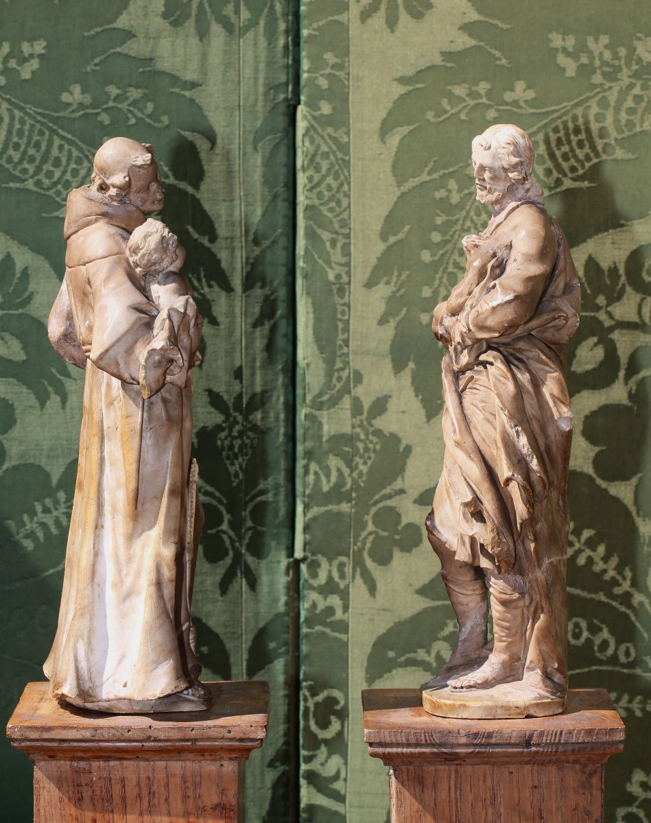 Artus Quellin The Younger 1625-1700 Around, Saint Joseph And Saint Anthony In Stone.-photo-4