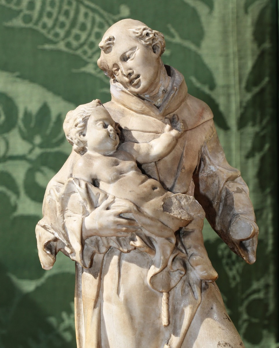 Artus Quellin The Younger 1625-1700 Around, Saint Joseph And Saint Anthony In Stone.-photo-2