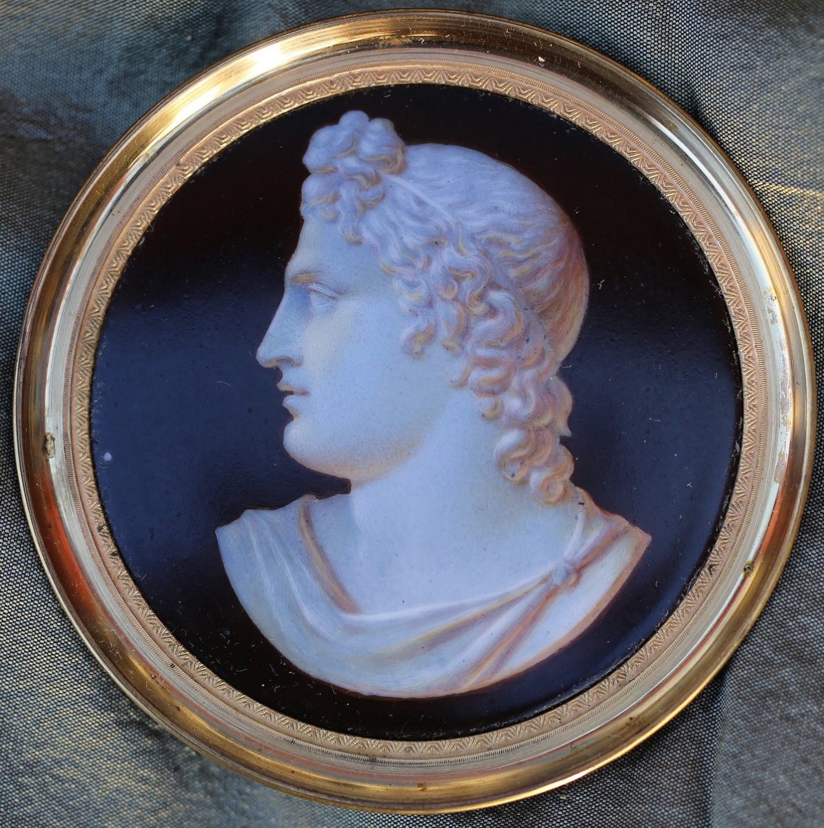 Louis Bertin Parant 1768-1851 Attributed To, Series Of 6 Miniatures On Porcelain.-photo-1