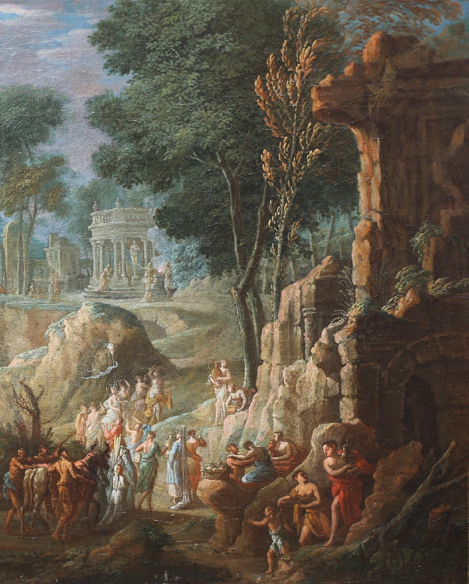 Jean Jacques Spoede 1680-1757 Attributed To, Bacchanal Sacrifice To Pan And Venus.-photo-4