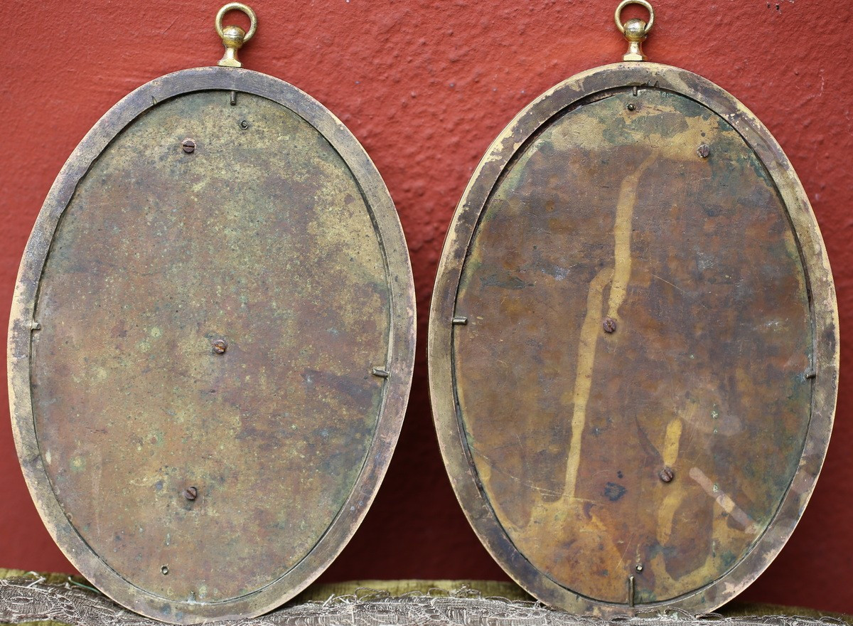 France, Early 19th Century, Pair Of Patinated Bronze Plaques, Venus At Her Bath-photo-4