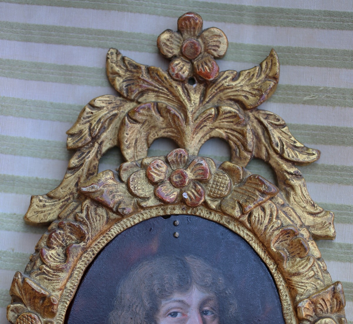 French School, Late 17th Century, Portrait Of A Man In A Wig, Oil On Tortoiseshell.-photo-2