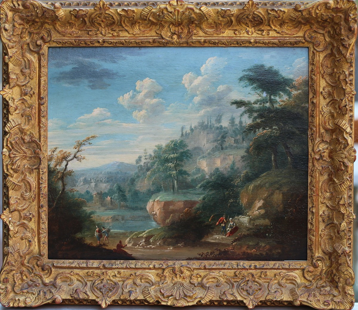 French School, Late 18th Century, Animated Mountain Landscapes, Pair Of Oils On Wood.-photo-2