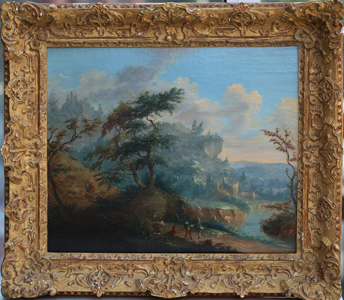 French School, Late 18th Century, Animated Mountain Landscapes, Pair Of Oils On Wood.-photo-3