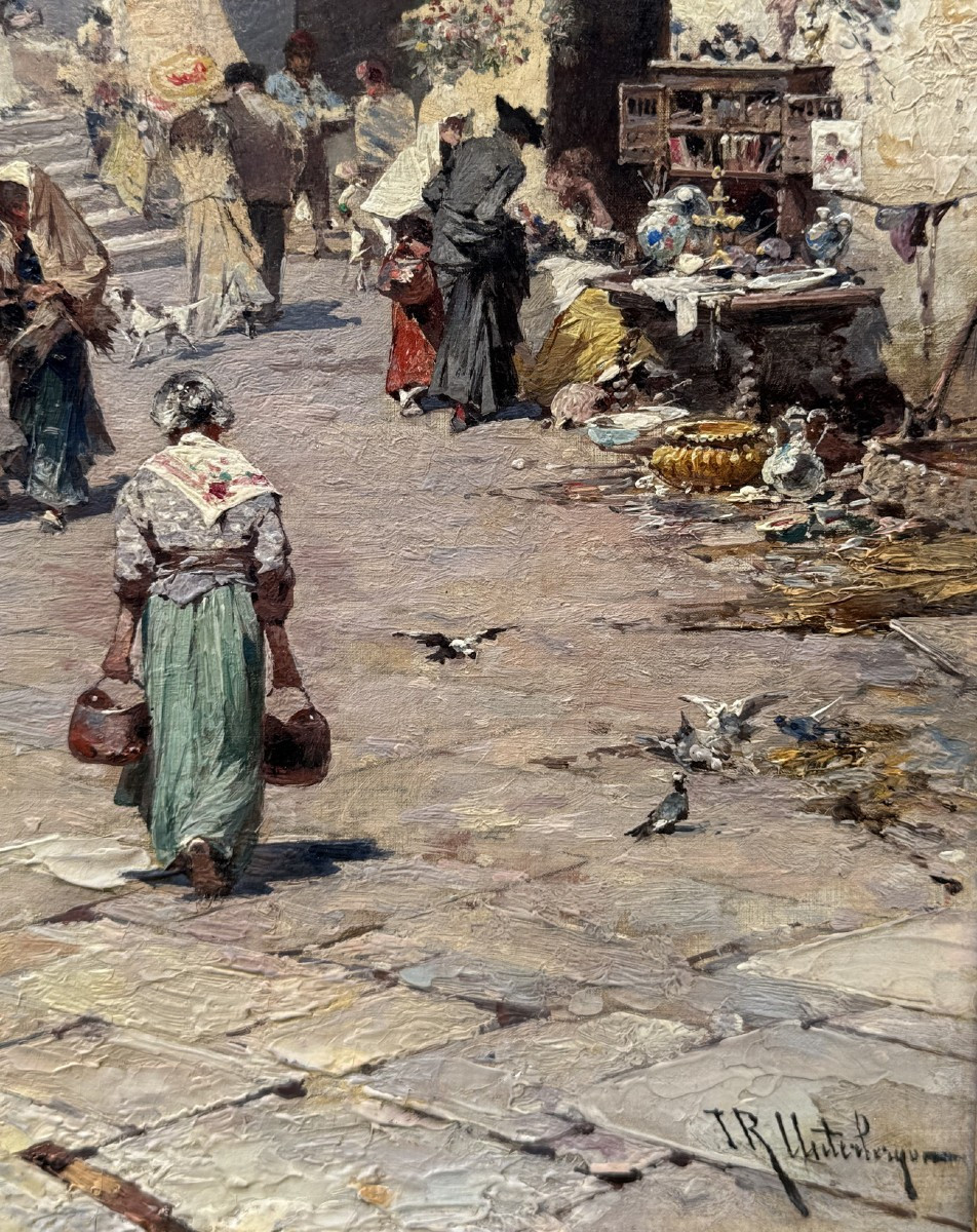 Franz Richard Unterberger 1838-1902, View Of Busy Venice, Canal Santa Catarina.-photo-3