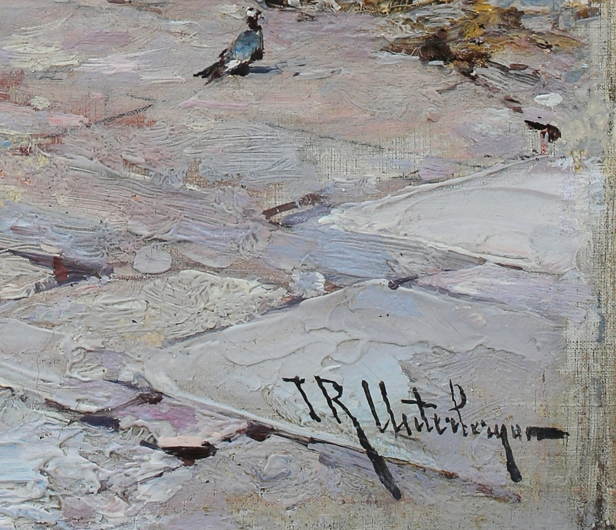 Franz Richard UNTERBERGER 1838-1902, vue de Venise animée, Canal Santa Catarina .-photo-3