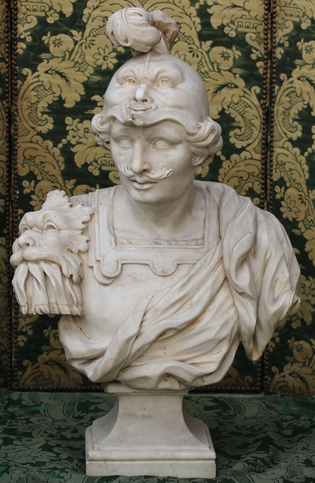 Giovanni BARATTA  1670-1747 attribué à, le dieu romain Mars buste en marbre.-photo-3