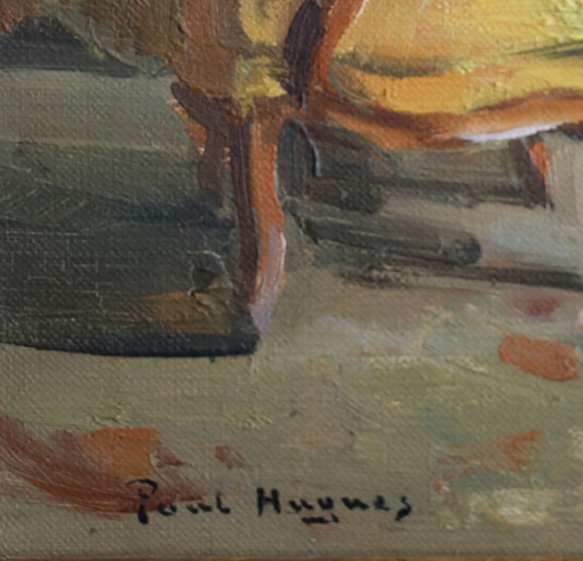 Paul Hugues 1891-1950, Intérieur Louis XV à la porte ouverte, huile sur toile.-photo-3