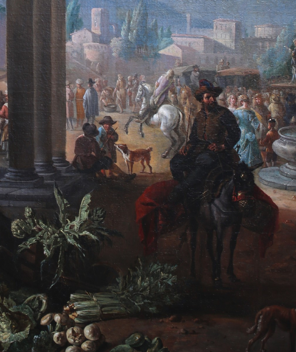 Anton Goubau (antwerp 1616-1698) Animated Imaginary Scene Of A Mediterranean Port.-photo-5