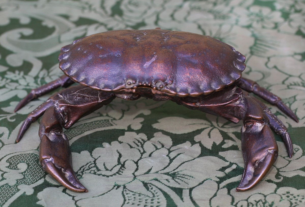 Bronze Inkwell In The Shape Of A Crab, Circa 1900