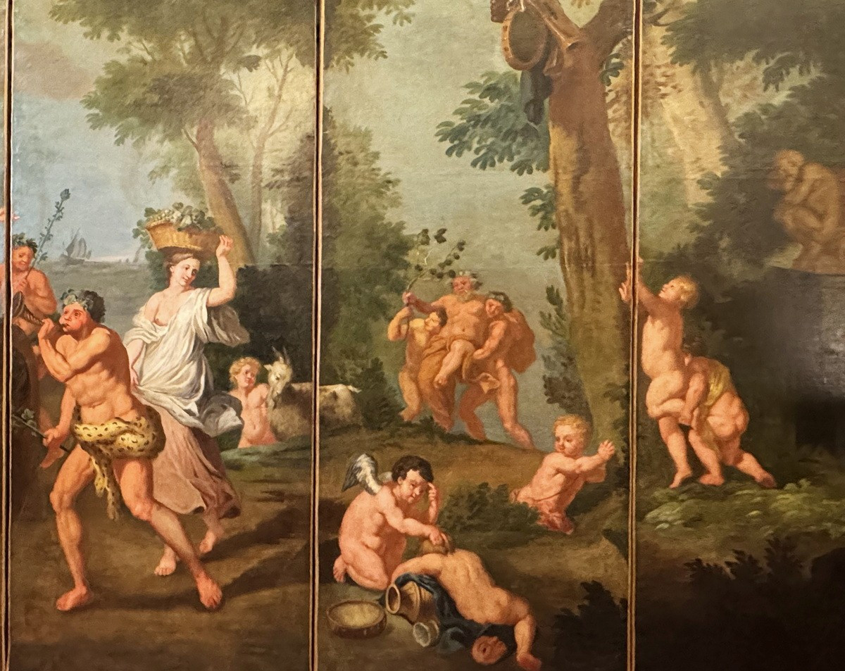 Important 5-leaf Screen From The French School, Late 17th Century, The Triumph Of Bacchus And Ariadne.-photo-2