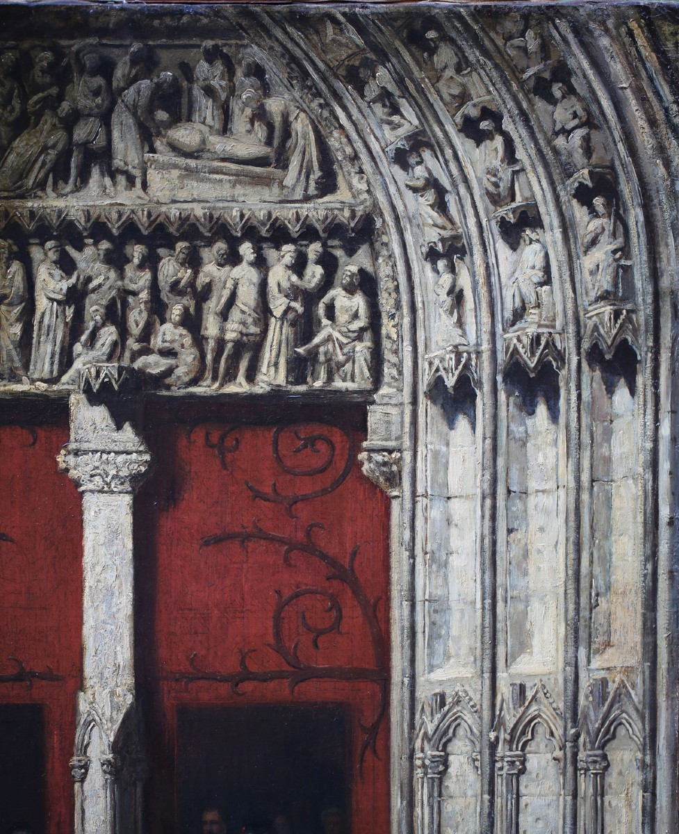 Charles Théophile DEMORY 1833-1895, messe des Rameaux, Notre Dame de Paris, porte St Etienne.-photo-2