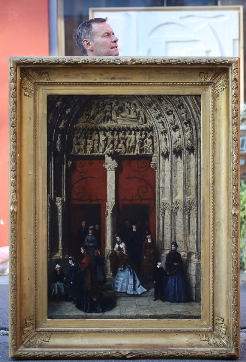 Charles Théophile Demory 1833-1895, Palm Sunday Mass, Notre Dame De Paris, Porte St Etienne.-photo-5