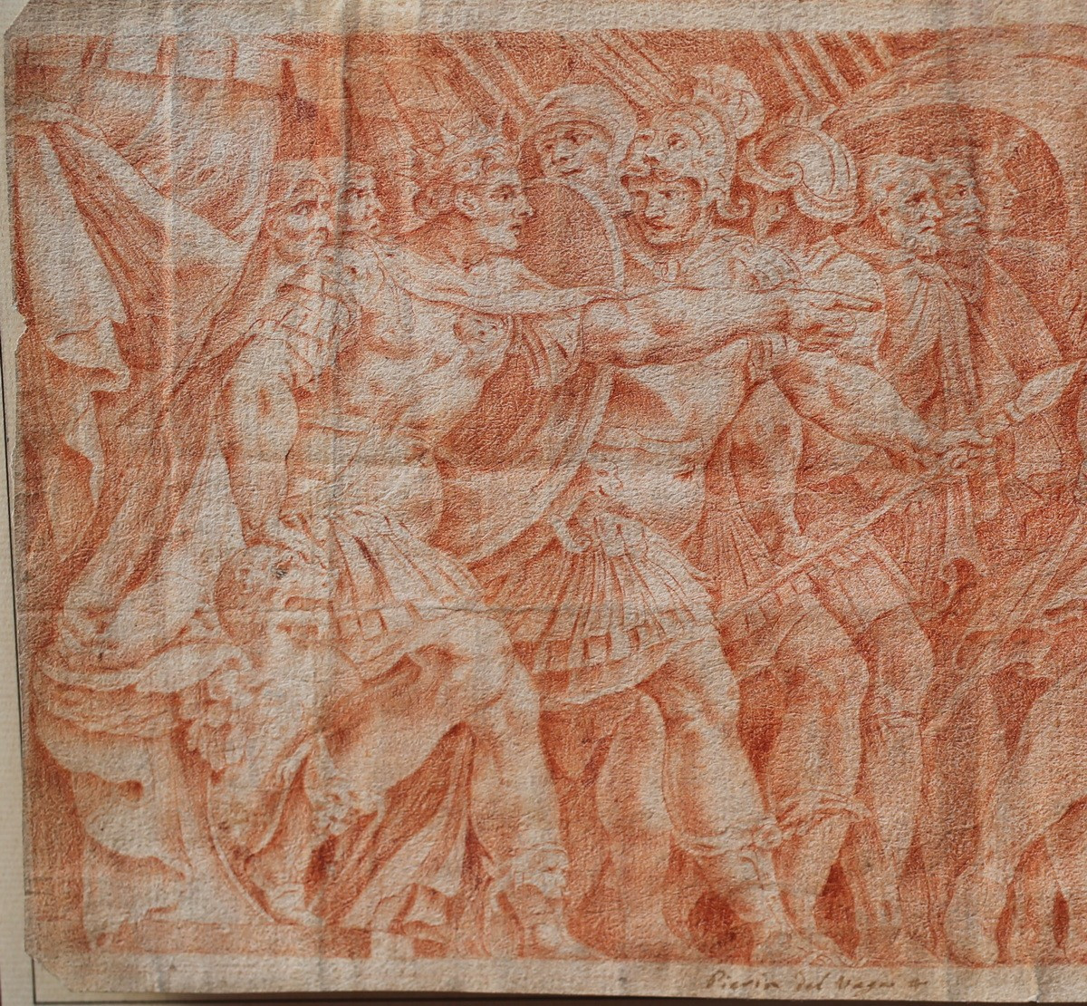 Luca Giordano 1626-1705, Study Of Soldiers, Red Chalk, Copy After Pierino Del Vega -photo-4