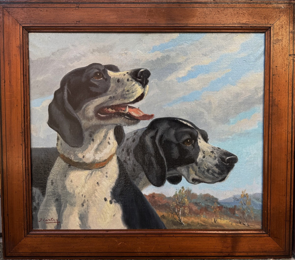 Jacques Cartier 1907-2001 Portrait Of A Pair Of Pointer Dogs.