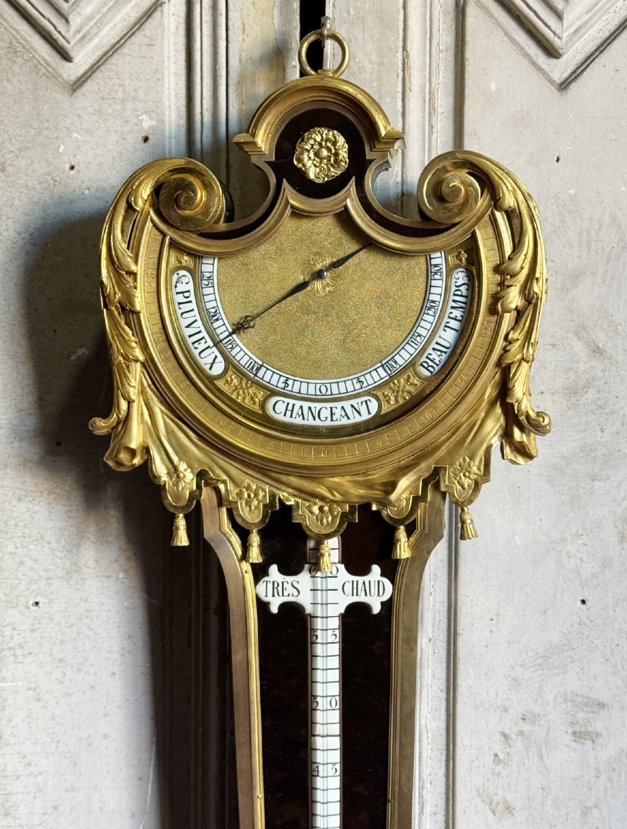 Barometer-thermometer Style L XIV After Charles Boulle Circa 1880-photo-2