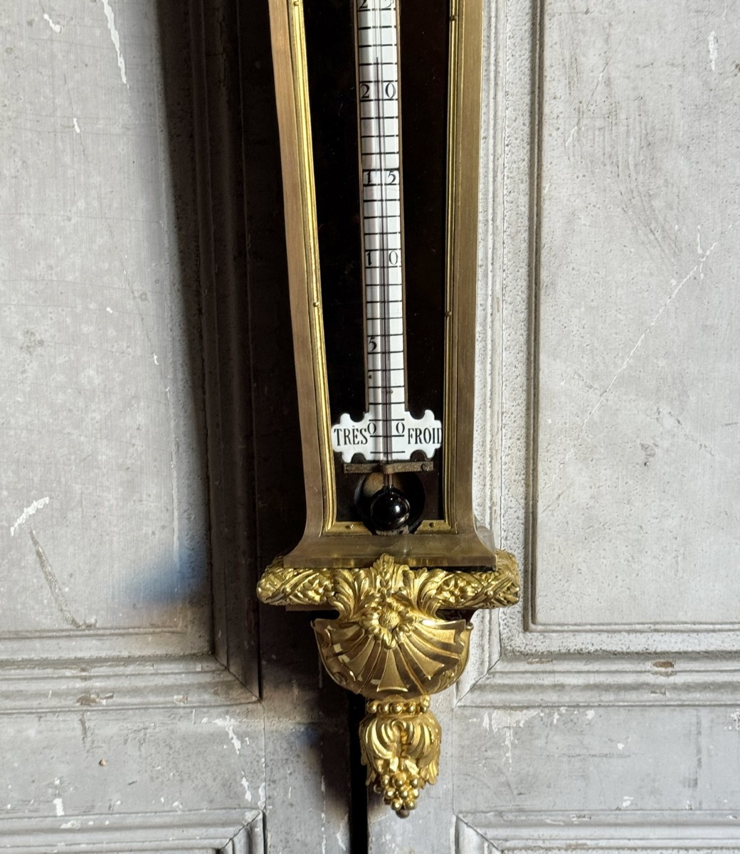 Barometer-thermometer Style L XIV After Charles Boulle Circa 1880-photo-3