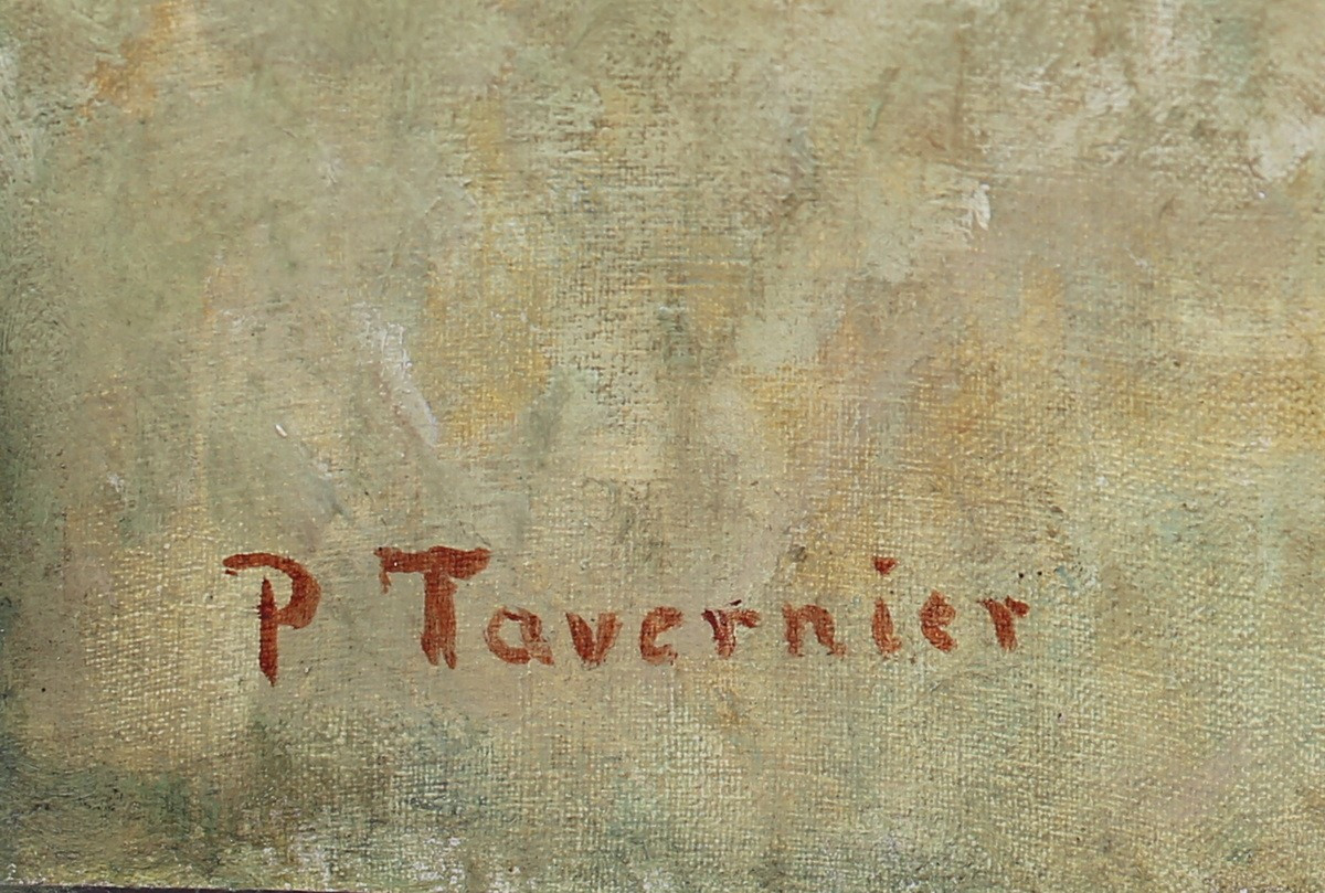 Paul TAVERNIER 1852-1943 , Portrait de chien Pekinois.-photo-4