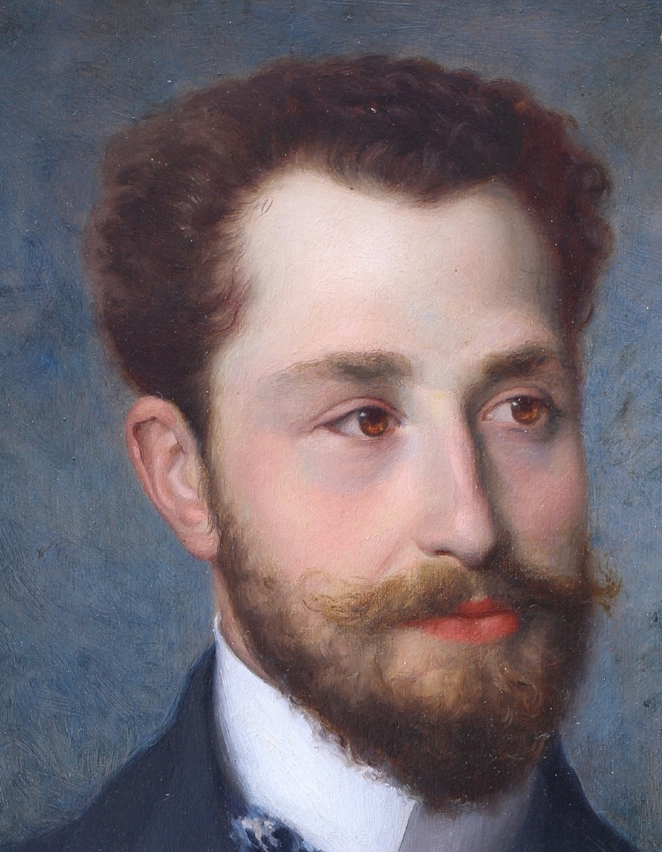 Charles Morance XIX XX, Portrait Of Young Man Marcel Thibault In 1901, Oil On Panel.-photo-3
