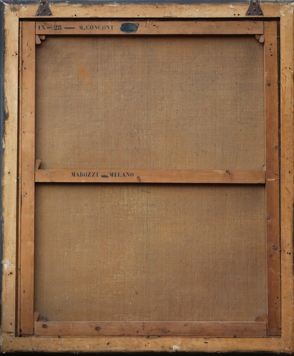 Mauro CONCONI 1815-1860, portrait de Christophe Colomb, peinture datée de 1853-photo-3