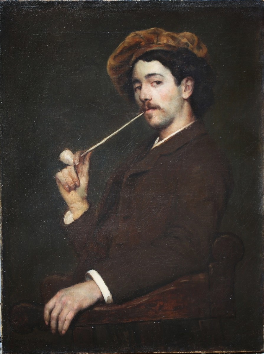 Stanley Grant Middleton (1852-1942)Ecole américaine fin XIXème, autoportrait prèsumé.-photo-2