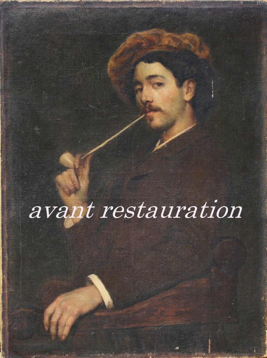 Stanley Grant Middleton (1852-1942)Ecole américaine fin XIXème, autoportrait prèsumé.-photo-4