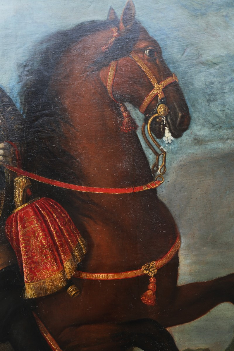 Giovanni Battista Curlando 1648-1710, Equestrian Portrait Of Vittorio Amedeo II 1666-1732.-photo-3