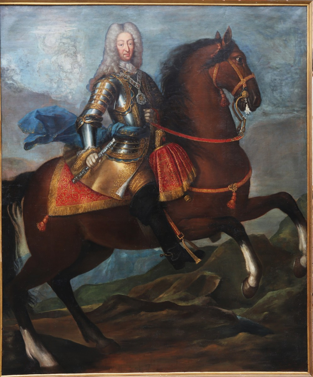 Giovanni Battista Curlando 1648-1710, Equestrian Portrait Of Vittorio Amedeo II 1666-1732.-photo-3