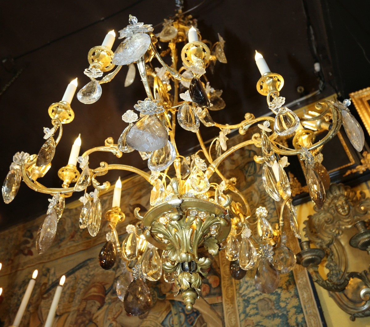 Maison BAGUES début XX ème Important lustre de style Louis XV à dix bras de lumières .-photo-3