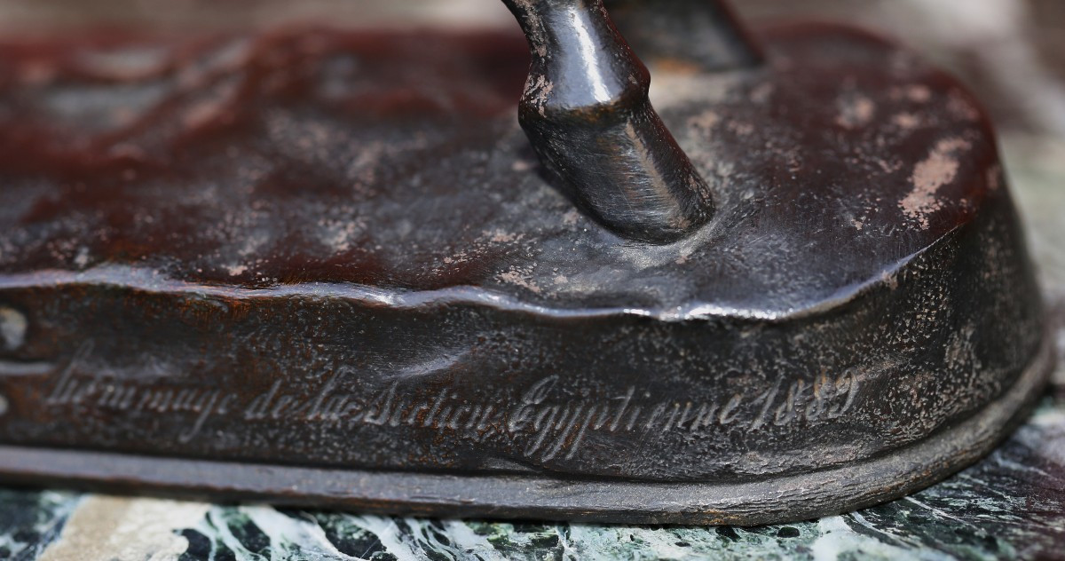 Emmanuel Frémiet 1824-1910, Donkey Of Cairo, Antique Bronze With Brown Patina Dated 1889-photo-3