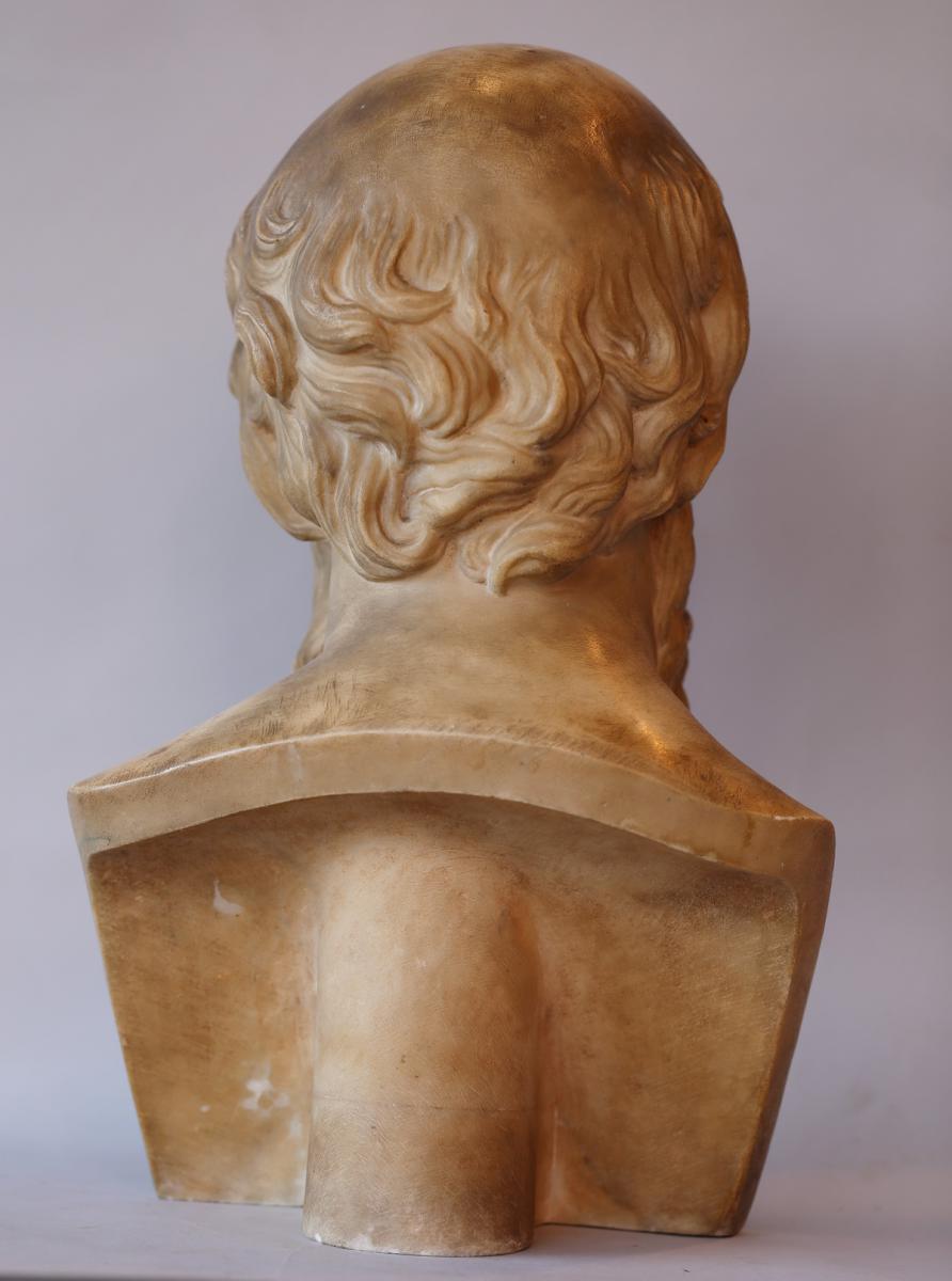 Ecole Italienne Du XVIII "buste de SOCRATE"-photo-4