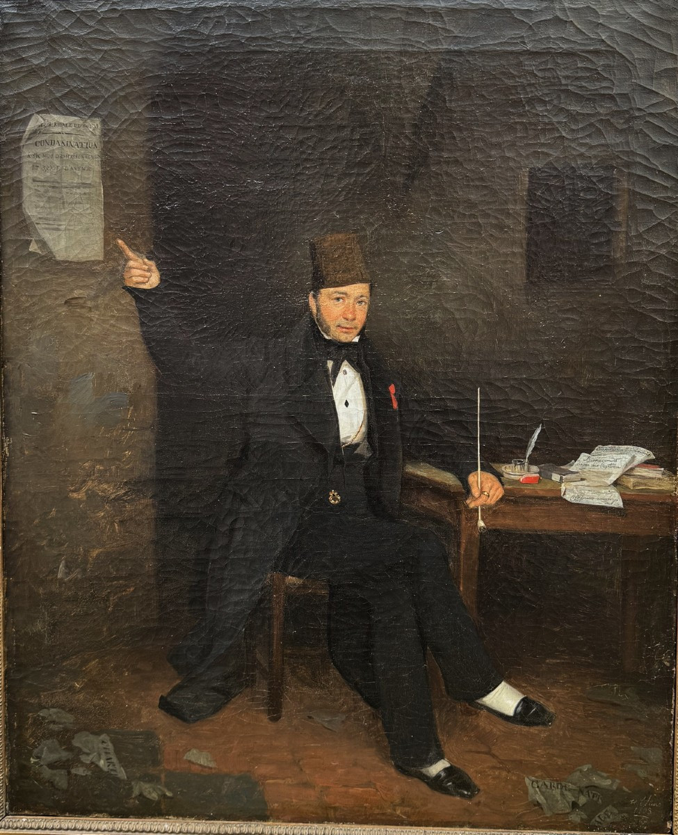 Hendrik Joseph Dillens 1812-1872 Portrait Of A Magistrate Of The Royal Court Of Douais In 1833.-photo-2