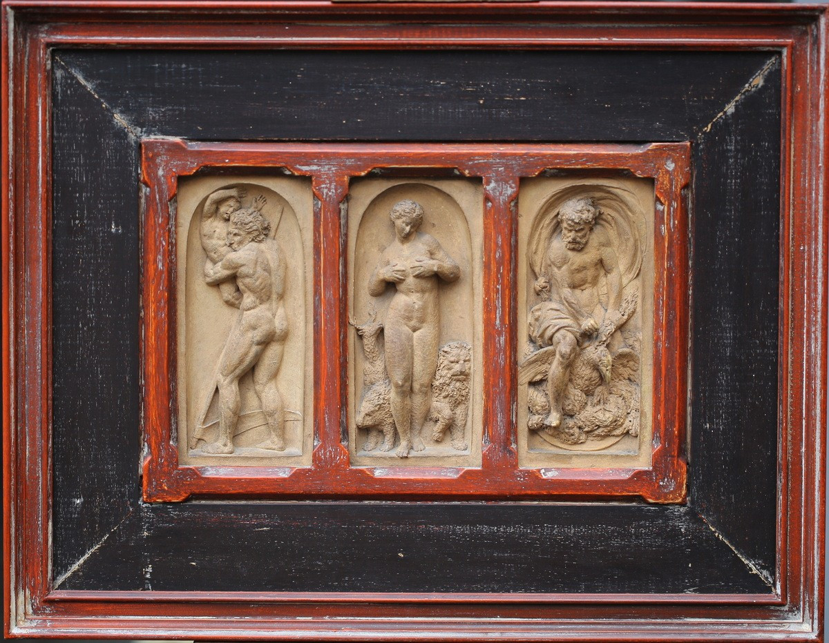 Rosso FIORENTINO 1494-1540 d'après, Thétis, Néptune Junon,Saturne, Ops et jupiter, terre cuite.-photo-2