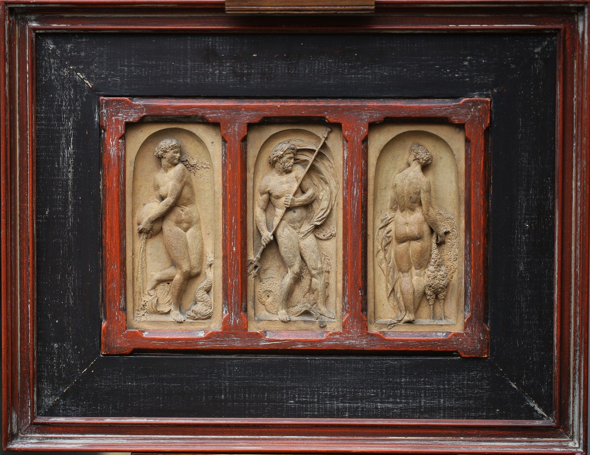 Rosso FIORENTINO 1494-1540 d'après, Thétis, Néptune Junon,Saturne, Ops et jupiter, terre cuite.-photo-3