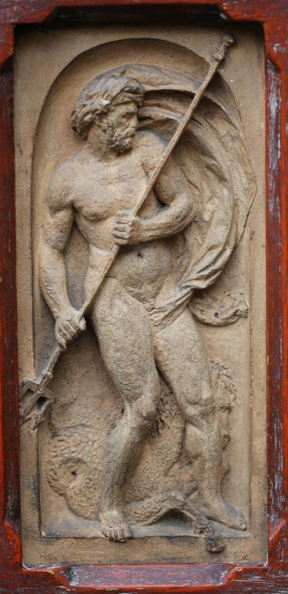 Rosso FIORENTINO 1494-1540 d'après, Thétis, Néptune Junon,Saturne, Ops et jupiter, terre cuite.-photo-1