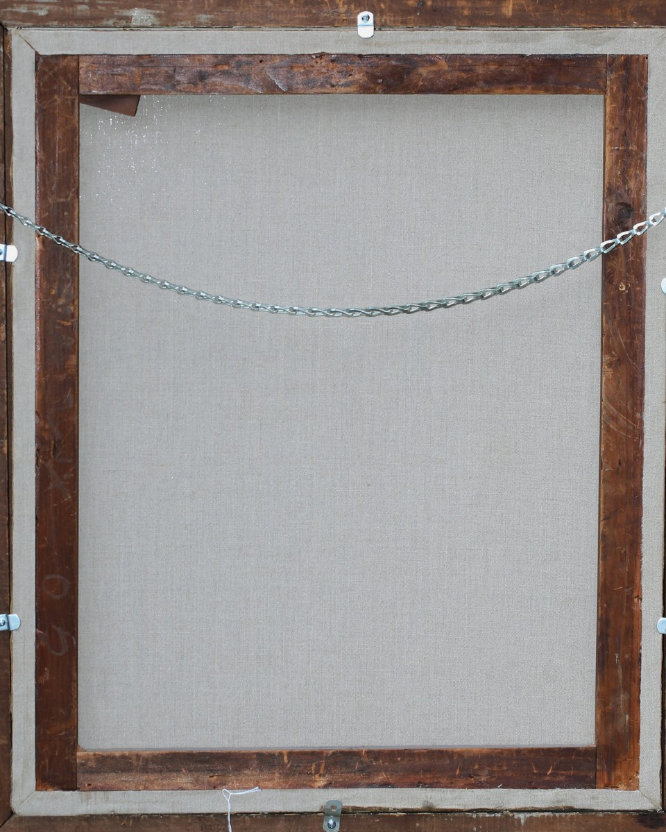 Joshua Anderson Hague 1850-1916, The Artist Dog, Oil On Canvas.-photo-1