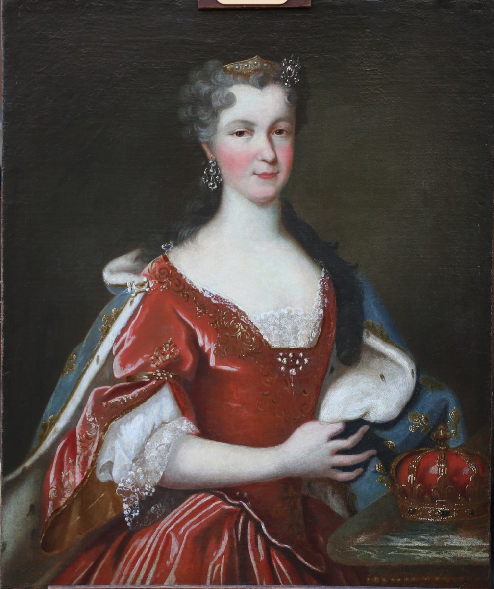 Ecole Française du XVIIIème, portrait de Marie Lezynska .-photo-2