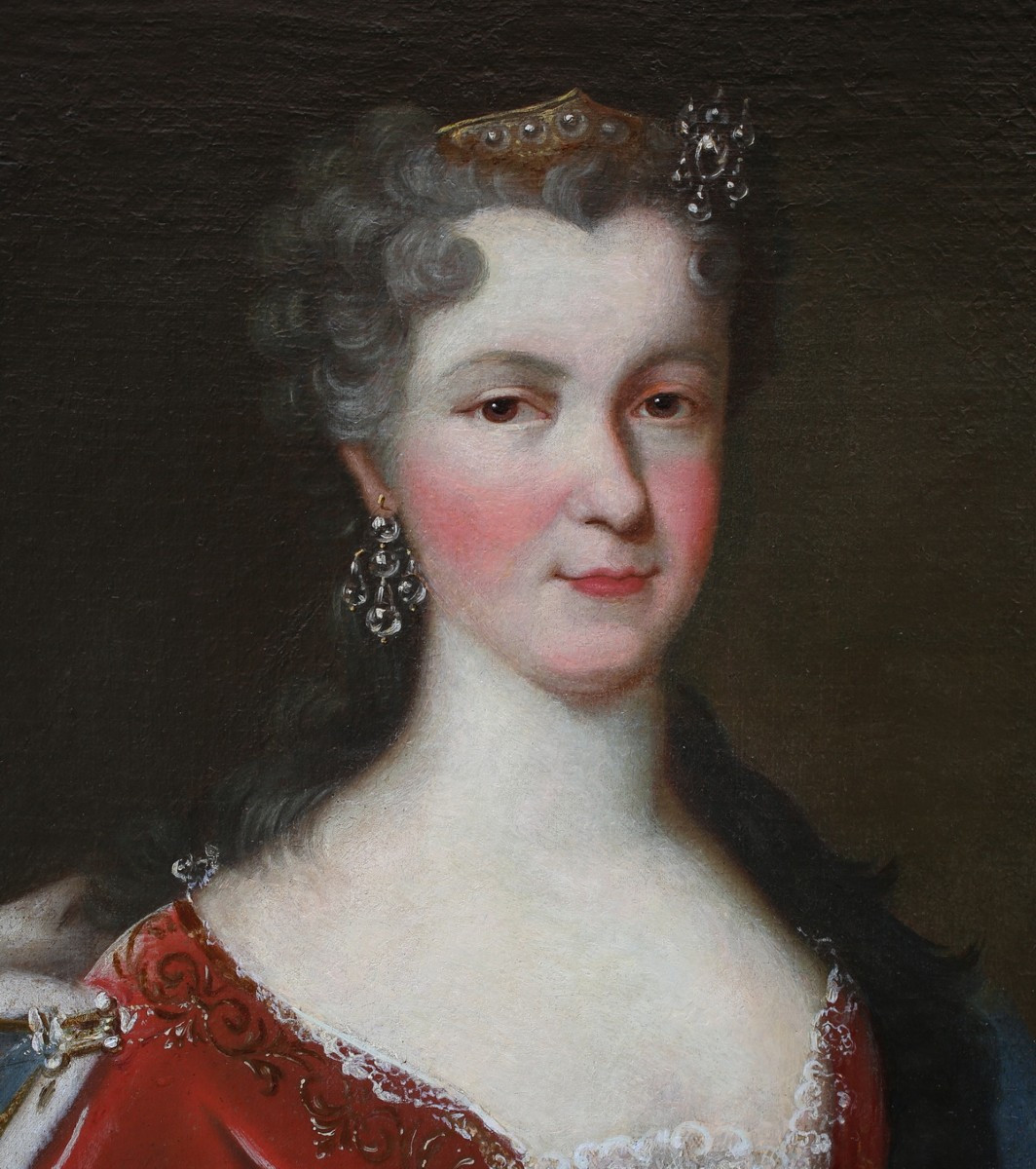 Ecole Française du XVIIIème, portrait de Marie Lezynska .-photo-3
