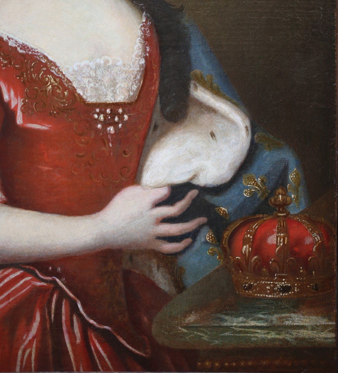 Ecole Française du XVIIIème, portrait de Marie Lezynska .-photo-4