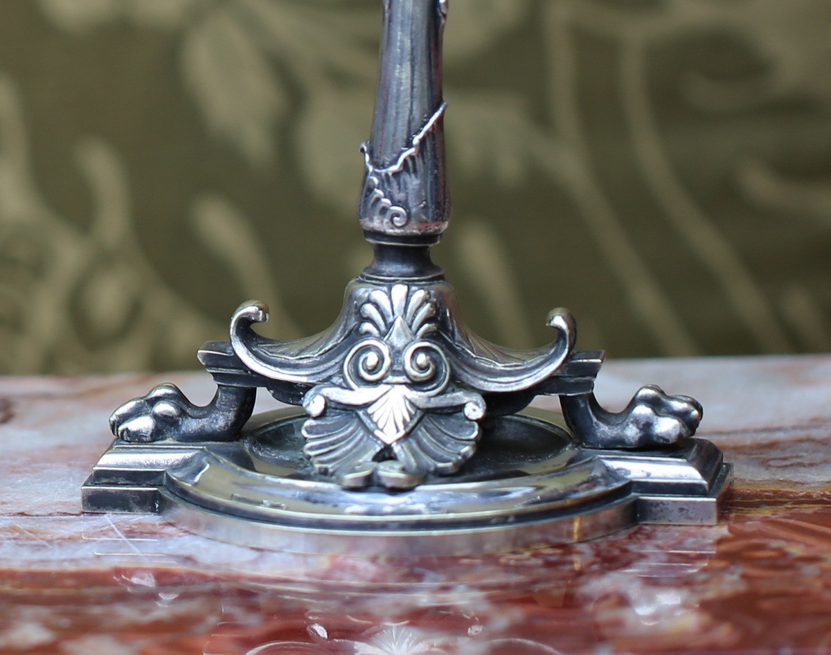 Charles De Marnyhac 1840-1897 1 Rue De La Paix Pair Of Owl Candlesticks-photo-1