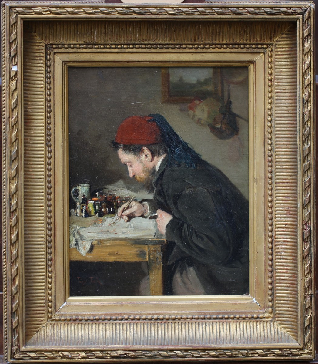 Tony TORTA XIX-XX, le peintre au travail, huile sur toile.