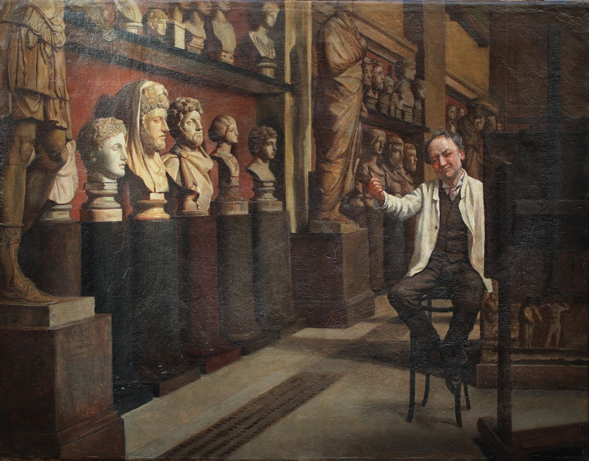 William Fitz, Active From 1880 To 1915, Italian School, The Painter In The Museum In 1882-photo-2